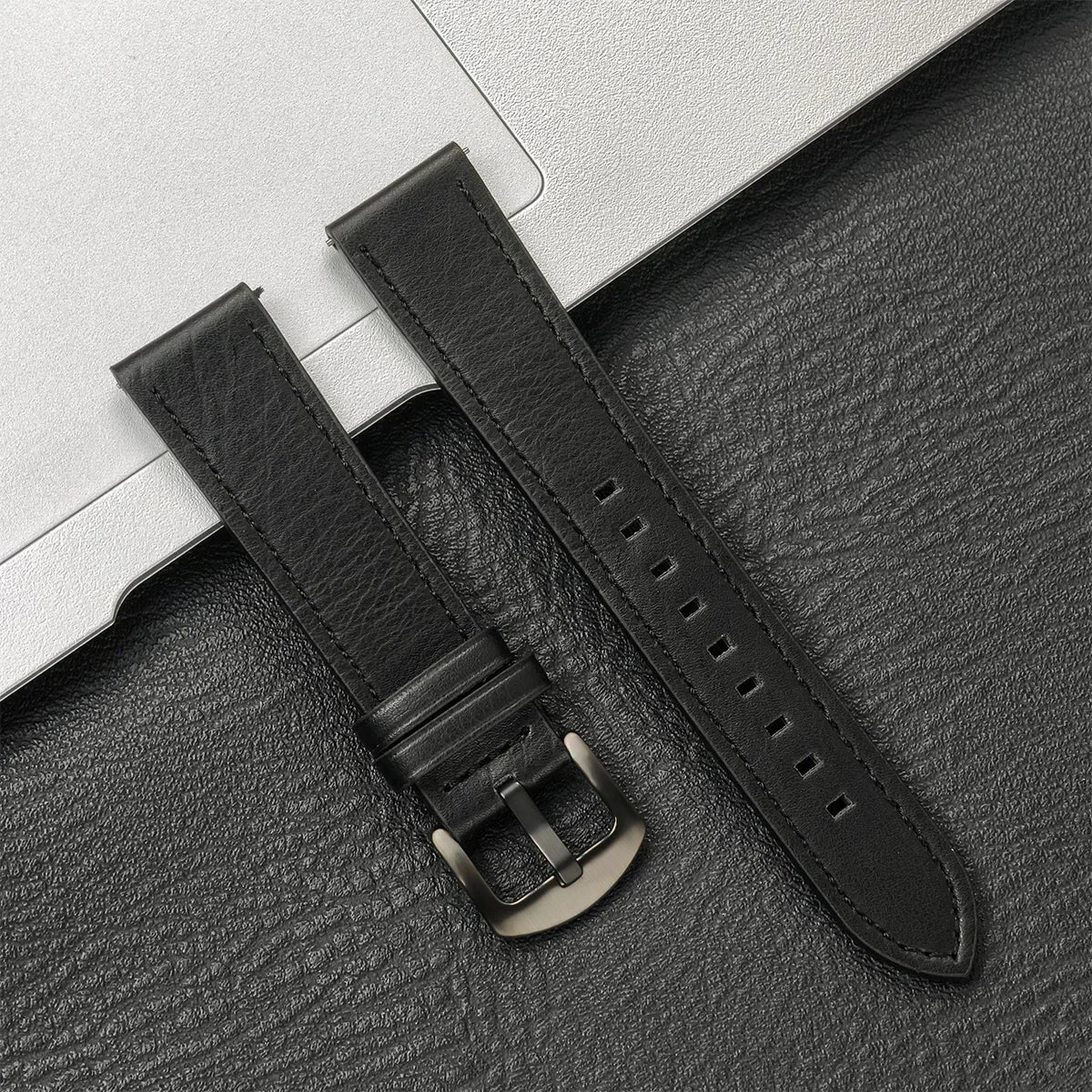 Leather Watch Strap 20mm/22mm - Vintage Replacement Band for Samsung Galaxy Watch 7/6/5/4 and Xiaomi Redmi Watch 3 Lite/Active