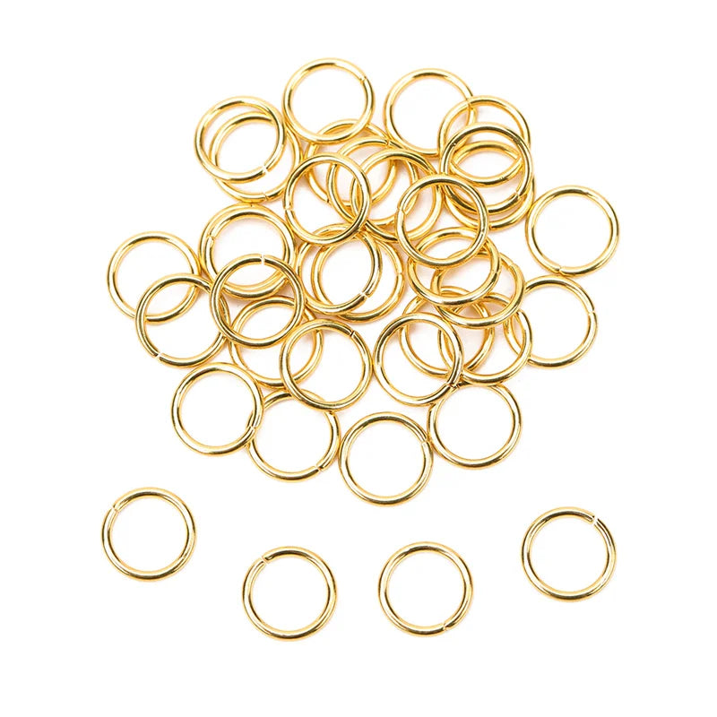 100pcs PVD Stainless Steel Jump Rings - Open Split Ring Connectors for DIY Jewelry Making