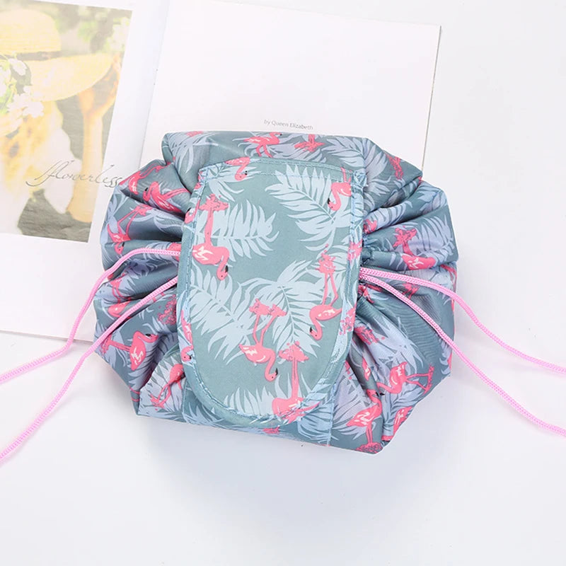Women’s Drawstring Cosmetic Bag — Portable Waterproof Travel Makeup Organizer & Toiletry Beauty Pouch