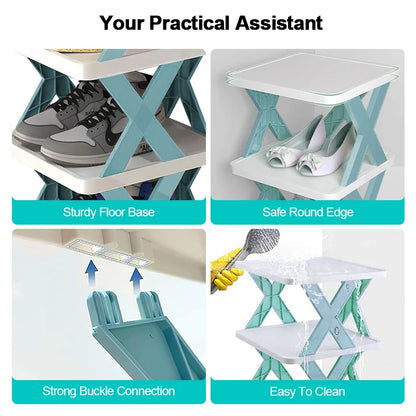 Multi-Layer Detachable Shoe Rack Storage Organizer — Space-Saving Household Shoe Shelf Cabinet