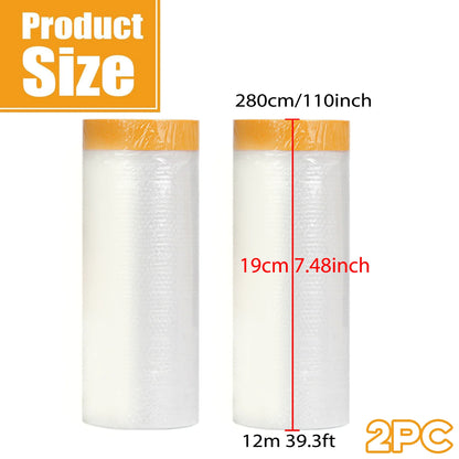 Pre-Taped Protective Masking Film – Plastic Sheeting for Car, Furniture & Floor Painting Protection