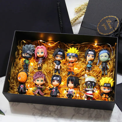 6pcs Naruto Mini Figures Set – Sasuke, Gaara, Uchiha Madara 7-8cm Anime Collectible Figurines with Base