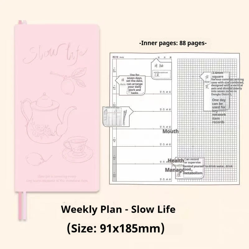 Kinbor Undated Weekly Planner - Illustrated Hardcover To-Do List Notebook