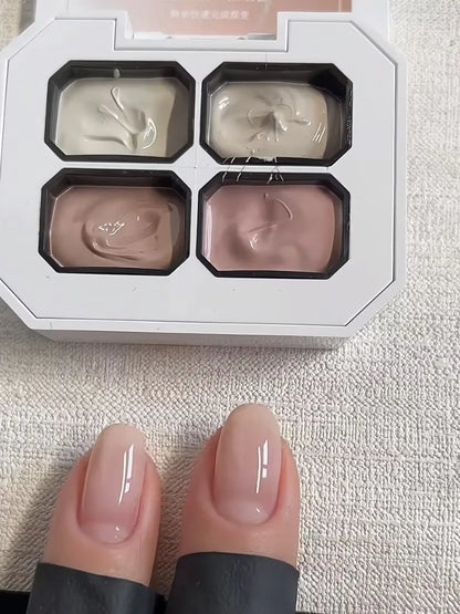 4-Color Nude Gradient Nail Art Gel - Semi-Permanent Soak-Off UV Gel Polish