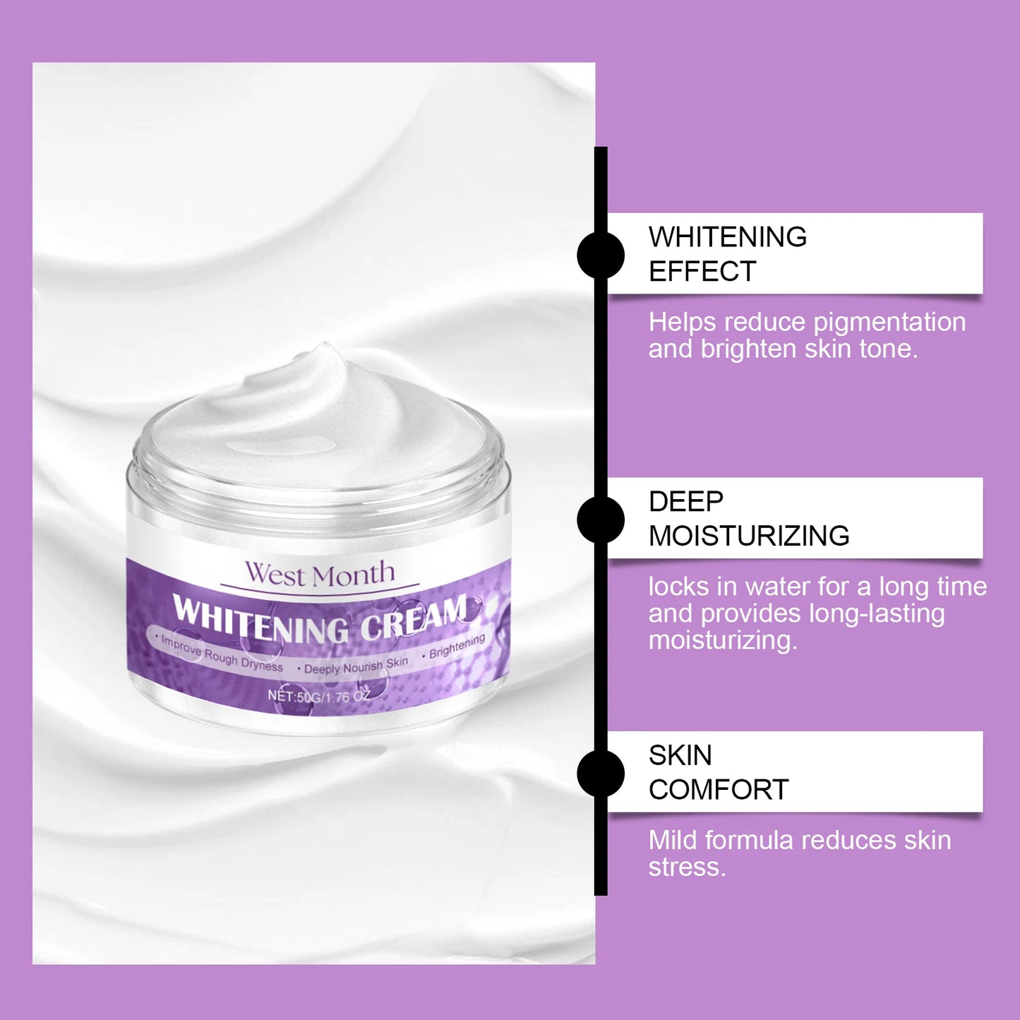 Peptide Whitening Face Cream – Anti-Melanin Dark Spot Corrector, Pigmentation Fading, Hydrating & Brightening Skin Smoothing Moisturizer