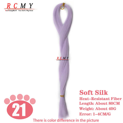 RCMY BJD/SD Doll Wig - Soft Blue Heat-Resistant Silk Synthetic Hair for 1/3, 1/4 & 1/6 Dolls