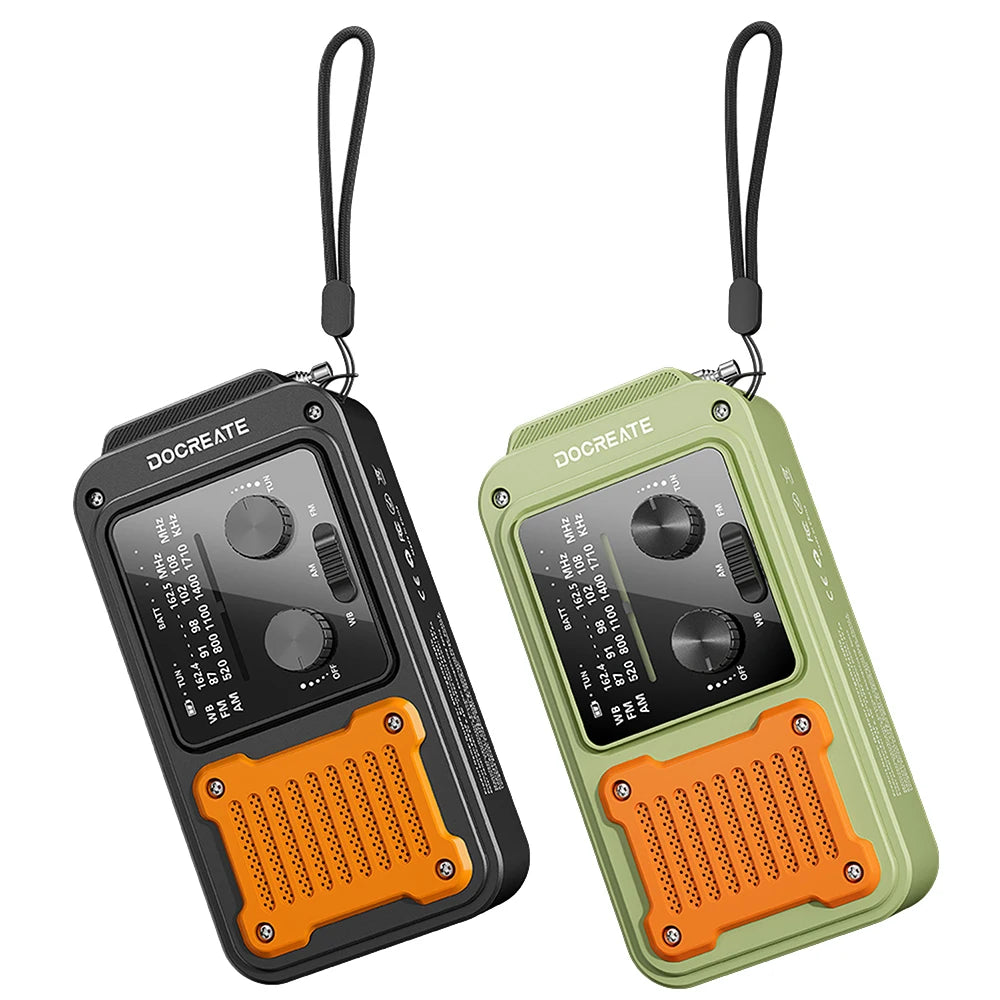 7-in-1 Emergency Radio - AM/FM/WB Portable Solar & Hand-Crank Survival Radio for Outdoor Use