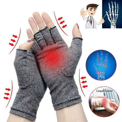 Compression Arthritis Gloves – Wrist Support Therapy, Joint Pain Relief, Half-Finger Gloves for Cycling & Daily Use