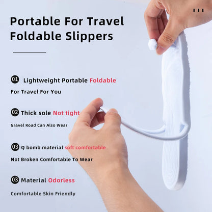 Folding Travel Slippers – Anti-Skid Bath & Beach Flip-Flops for Couples