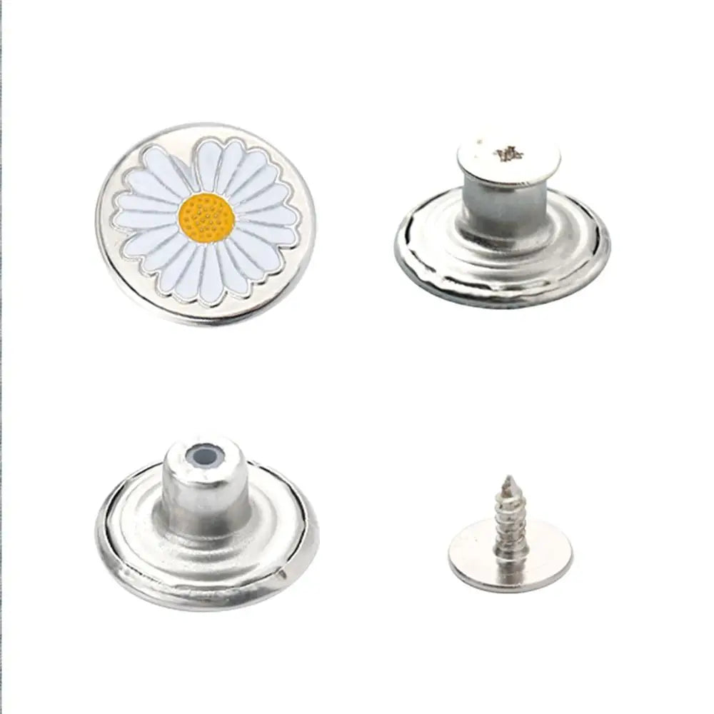 10Pcs 17mm Metal Jeans Buttons – No-Sew Screw Replacement Repair Kit for Pants & Denim