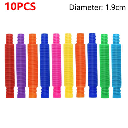 Colorful Telescopic Pop Tubes Fidget Toy Set (10–30PCS) – Sensory Stress Relief Toys for Adults & Kids