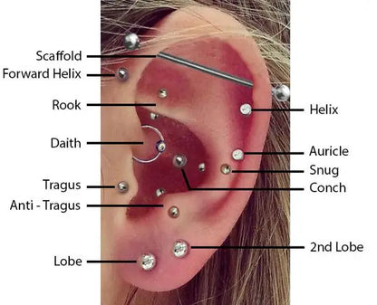 16G Stainless Steel Helix Cartilage Tragus Barbell Earrings – Chain Tassel Ball Stud Piercing Jewelry for Men & Women