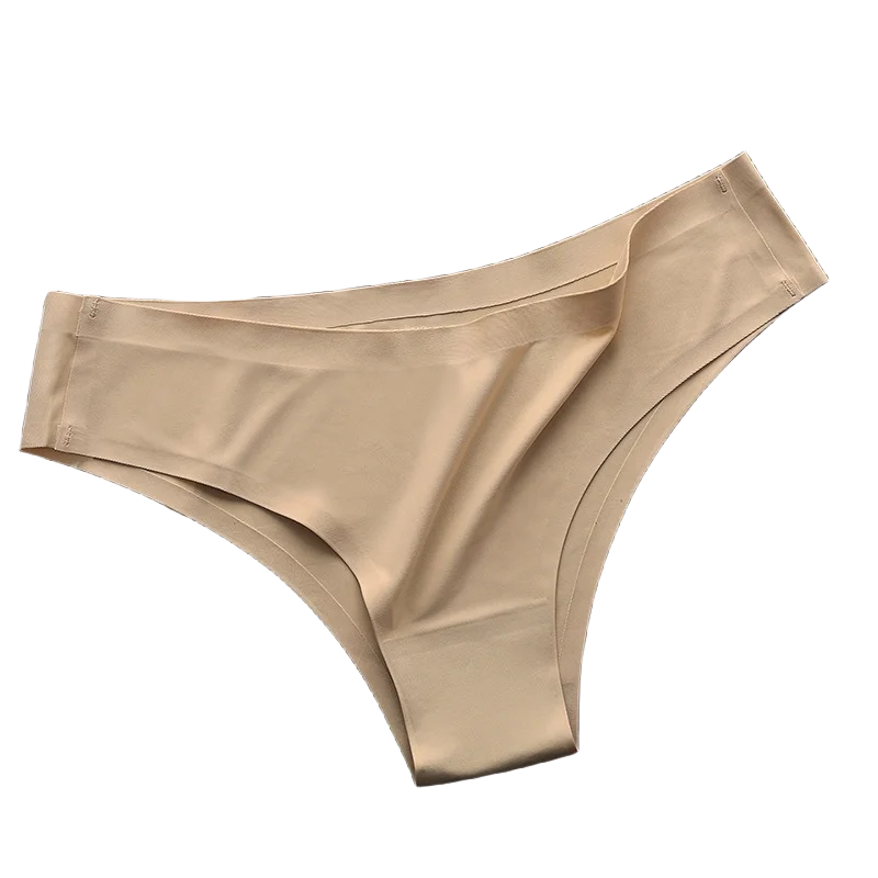 4PCS Seamless Ice Silk G-String Panties for Women – Low Waist, Soft Ultra-Thin Sexy Underwear Briefs