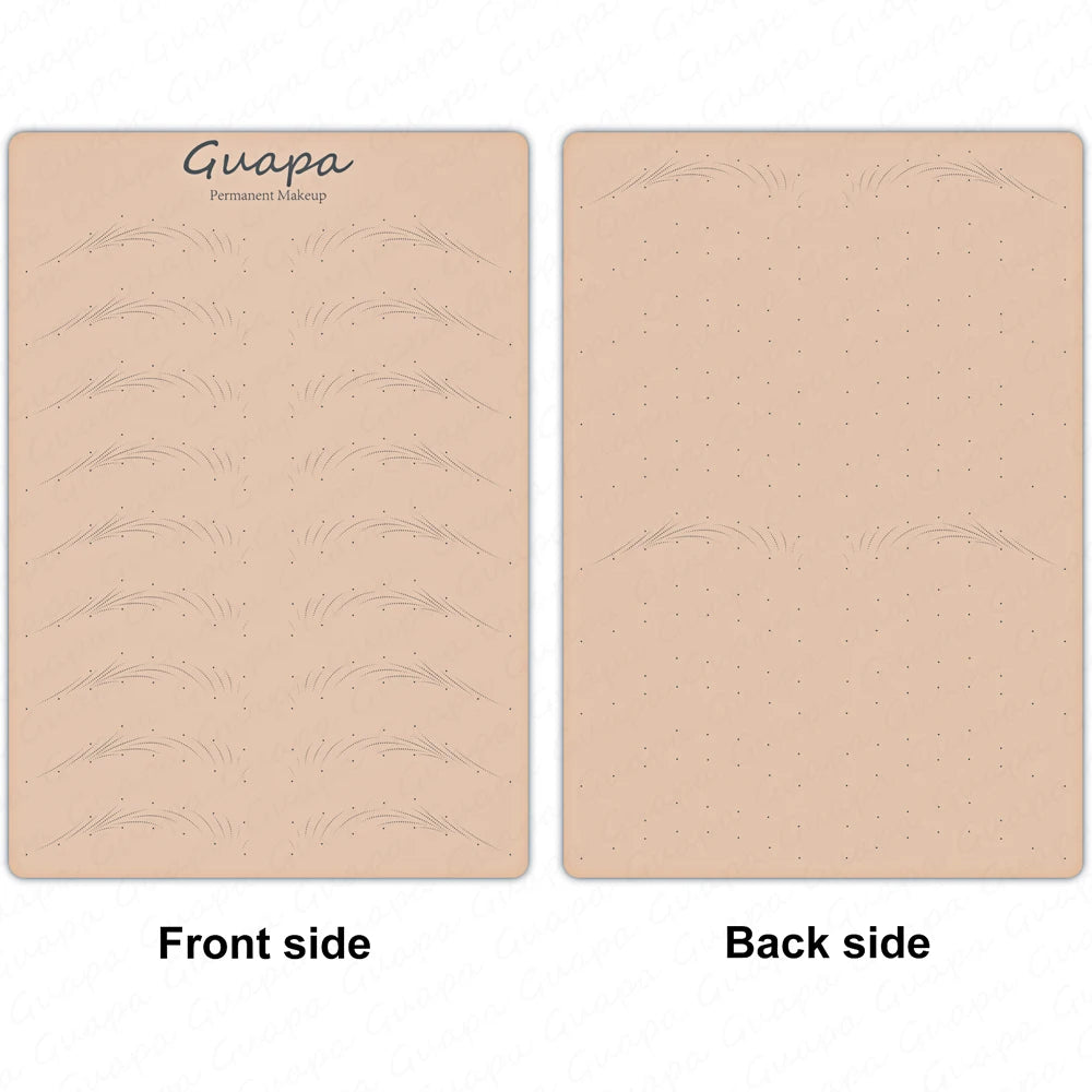 Silicone Practice Skin for Permanent Makeup — Double-Sided Latex Sheet with Brows Design for Hair Stroke Training