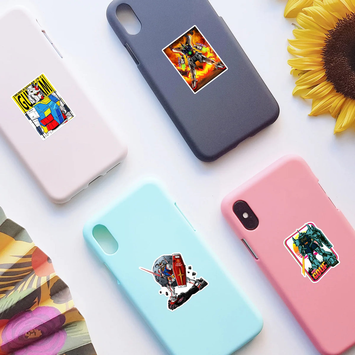 GUNDAM Anime Stickers - 10/50-Piece Cartoon Decal Pack for Laptops, Motorcycles, Skateboards, Suitcases and Gifts