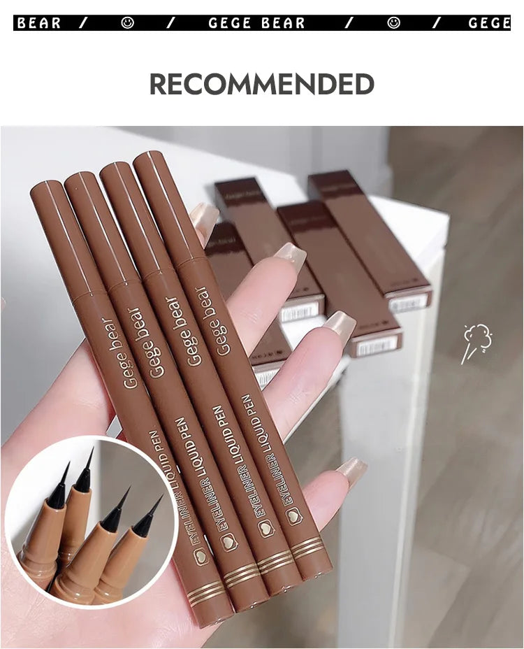 Gege Bear Liquid Eyeliner Pen – Waterproof, Smudge-Proof, Fast & Precise Makeup with Quick Drying Formula