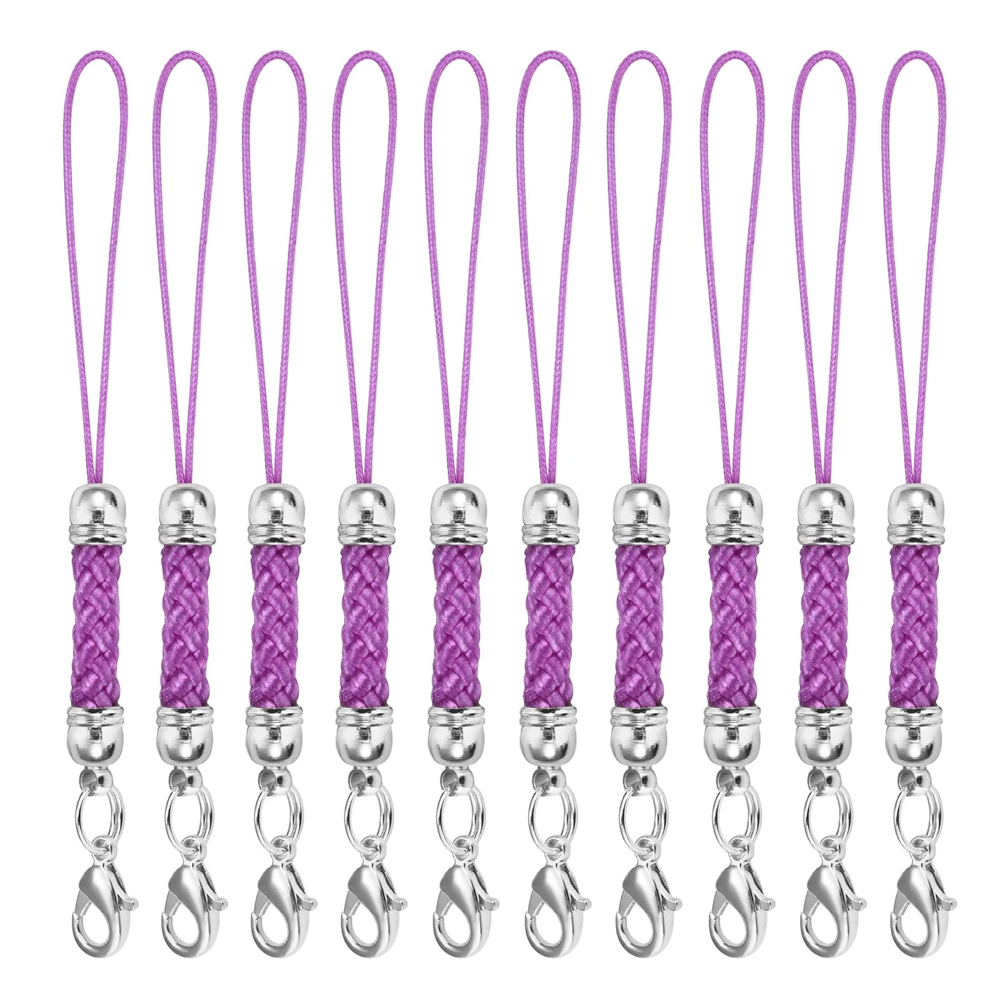 10Pcs Lanyard Strap Set - Lobster Clasp Rope Keychain Hooks Mobile Charms & Key Ring Accessories