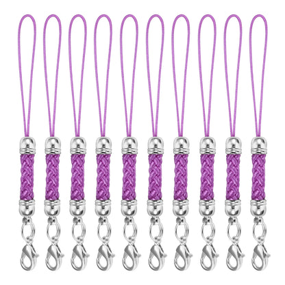 10Pcs Lanyard Strap Set - Lobster Clasp Rope Keychain Hooks Mobile Charms & Key Ring Accessories