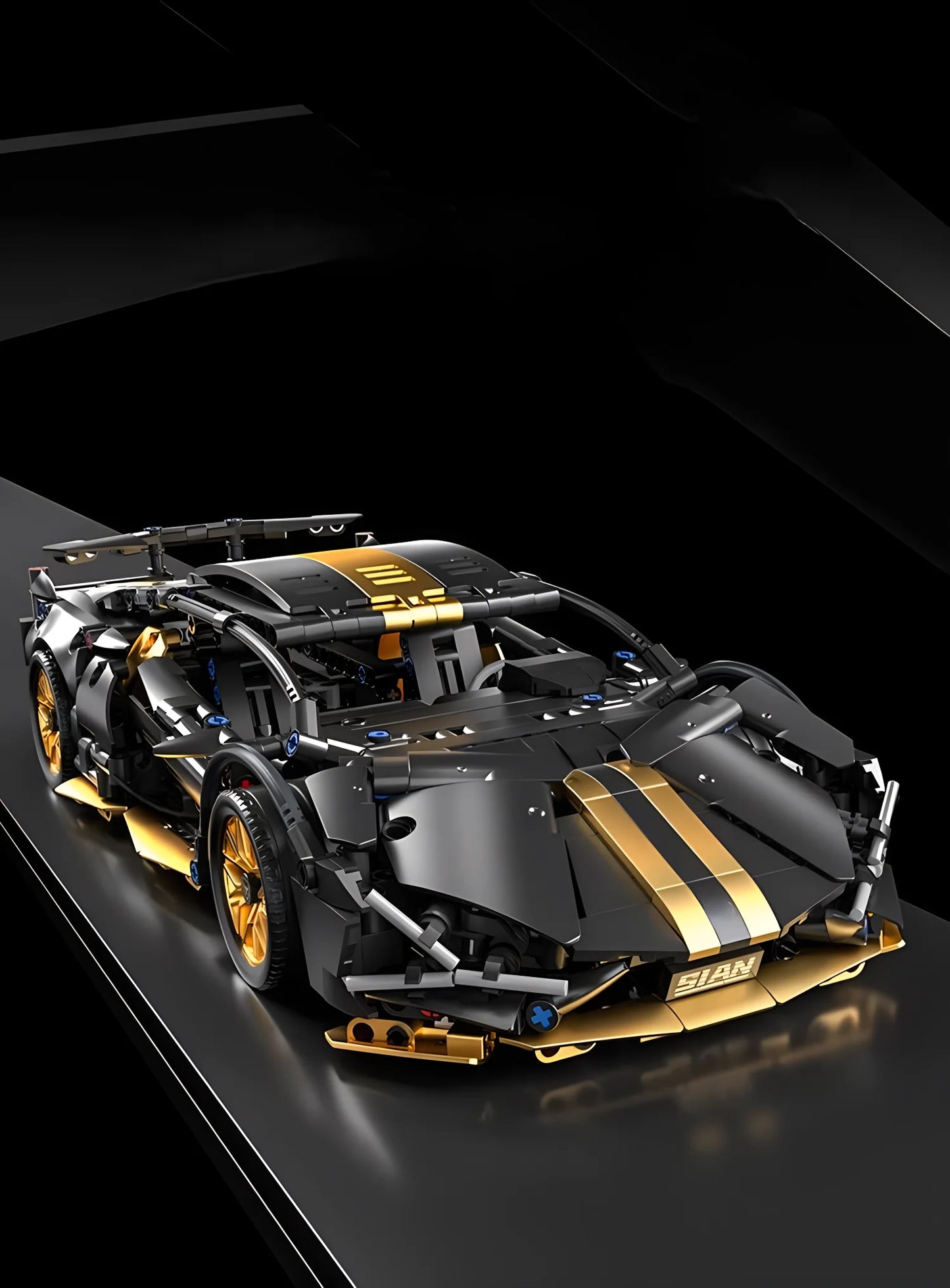 1:14 Technical Racing Sport Car Model Building Blocks – DIY Supercar Brick Puzzle for Adults & Kids, 1280+ Pieces