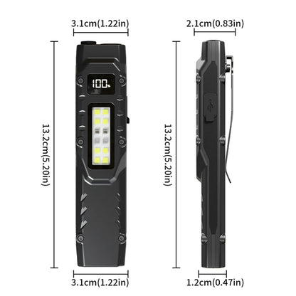 LED Ultra Slim Flashlight 1200LM — Mini Portable Pocket Light with Pen Clip, IPX44 Waterproof for Camping & Hiking