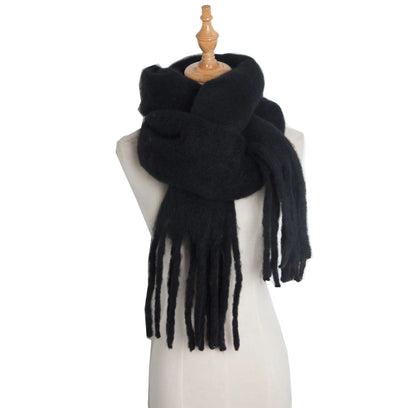 Luxury Women’s Winter Scarf – Cashmere Pashmina Shawl Wrap, Thick Soft Solid Tassel Scarf Long Stole
