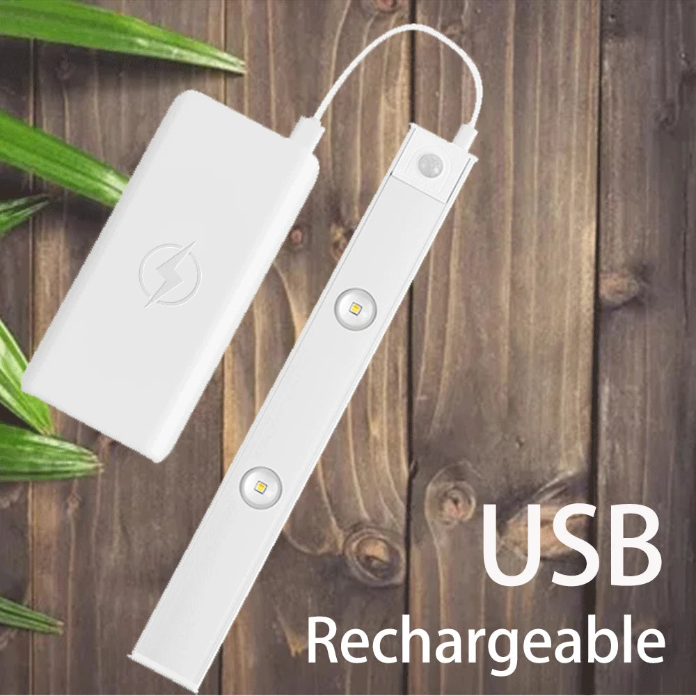 PZSUNLY USB Rechargeable Motion Sensor LED Cabinet Light - Kitchen Wardrobe Lighting in Various Sizes: 20cm/30cm/40cm/60cm/80cm