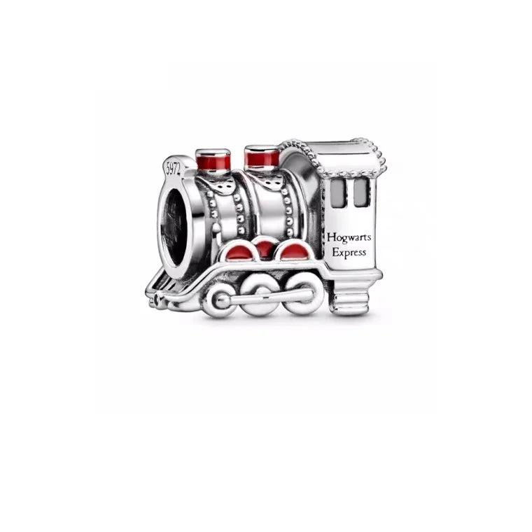 925 Sterling Silver Magic Fan Charm Beads - European Bracelet Charms with Wizard, Train, and Pigeon Designs for Collectors and Gifts