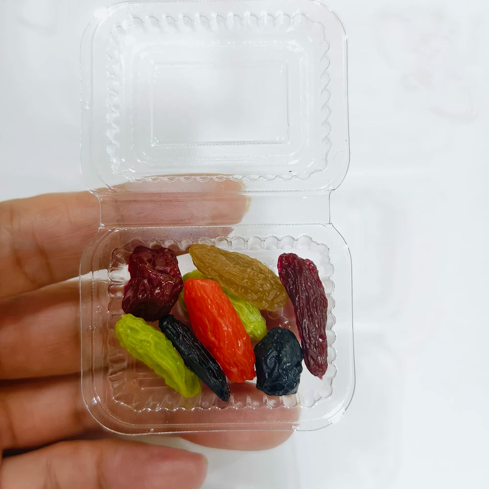 1/6 Miniature Dollhouse Fruit Set – Mini Peach & Grape with Box for Blythe, OB11, BJD Dolls