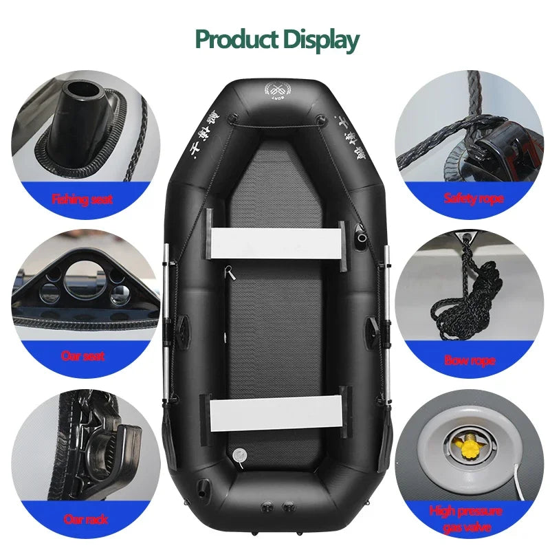 Professional Inflatable Boat Raft Dinghy for Adults – Tear-Resistant Foldable Kayak Canoe Fishing & Drifting Boat
