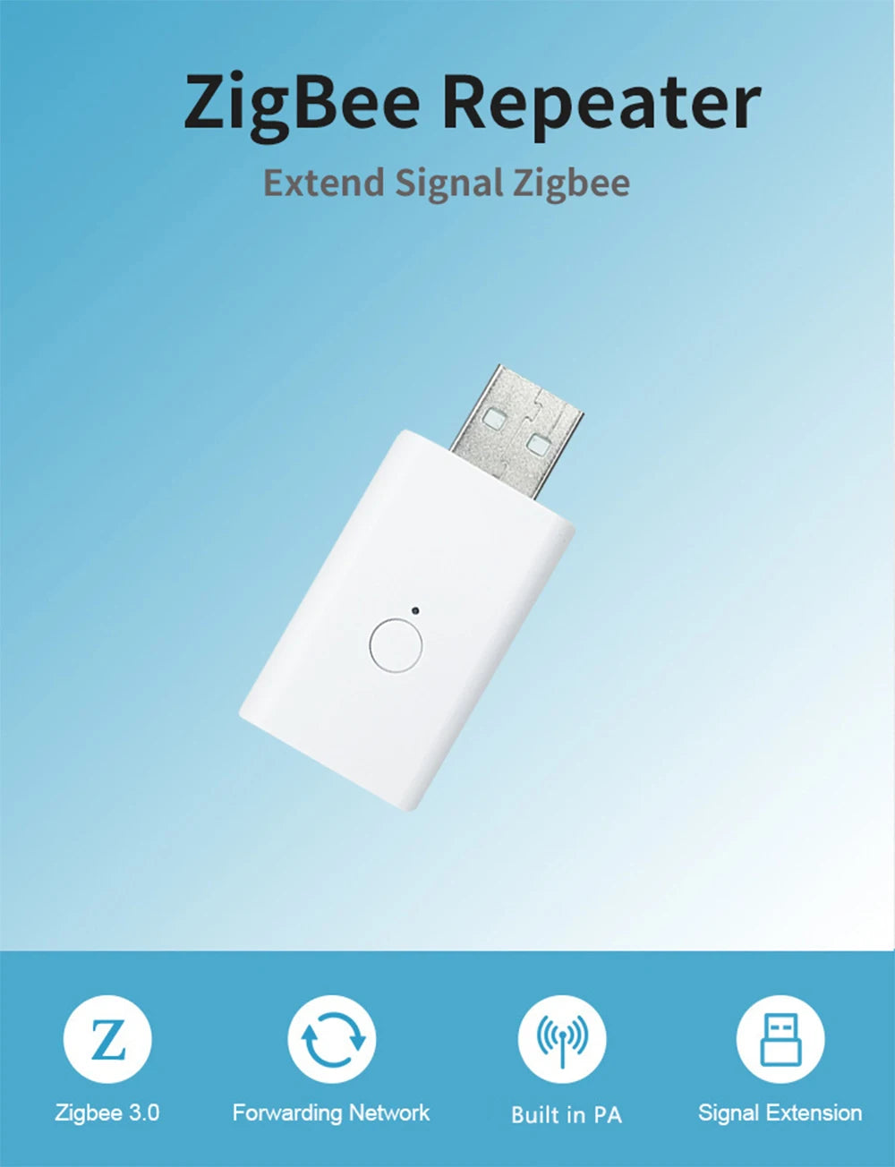 Tuya Smart ZigBee Signal Repeater - USB Signal Amplifier & Extender for Smart Life Gateway & Home Automation Devices