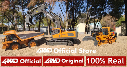 4WD RC Excavator Alloy Dump Truck Bulldozer | Remote Control Construction Vehicle Toy for Kids