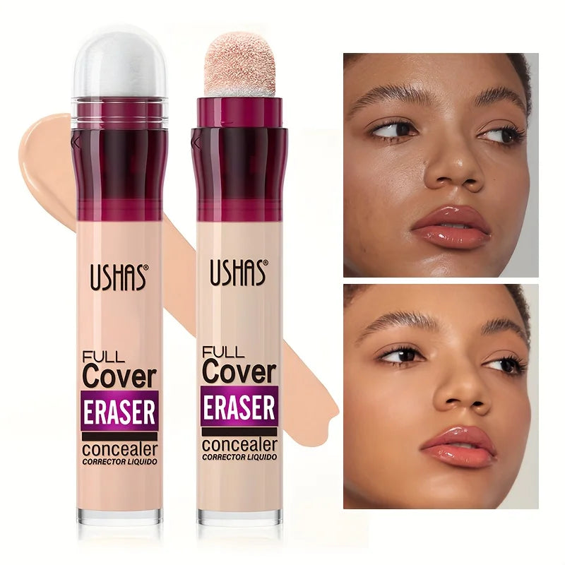 New Sponge Head Concealer – Long-Lasting Liquid Foundation for Dark Circles, Freckles, Acne, Pigmentation & Blemishes, Moisturizing Formula