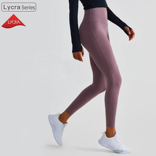 Women’s Lycra Four-Way Stretch Yoga Pants – High Waist Seamless Sports Leggings, T-Line Free Gym Fitness Wear