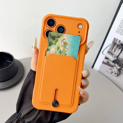 Push Card Wallet Phone Case with Card Slot Holder, Soft TPU Credit Card Cover for iPhone 17, 16, 15, 14, 13, 12, 11 Pro Max, Air, Plus & Mini