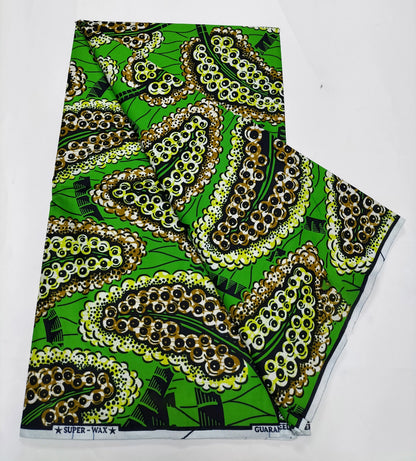 African Real Wax Print Fabric - 100% Cotton Nigerian Ankara Sewing Material for Party Dresses