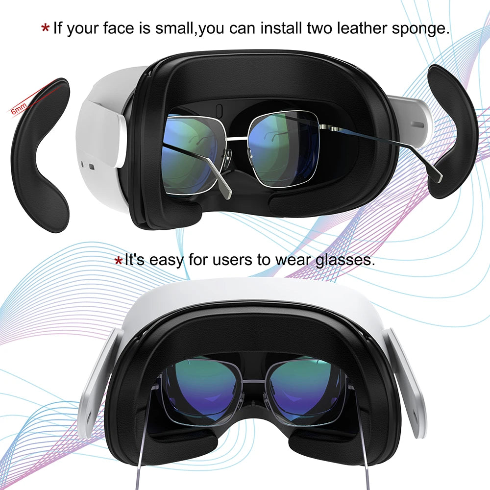 PU Leather 3D Shaped Facial Interface Replacement for Oculus Quest 2 — Breathable Sweat Guard Face Pad Accessory