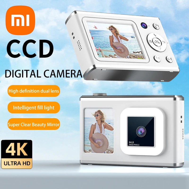 Xiaomi 64MP Digital Camera – HD Dual Lens with Zoom, Auto Focus, Smart Fill Light, Perfect for All Ages