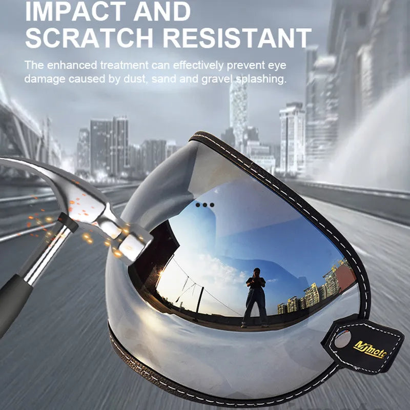 Universal Motorcycle Helmet Sun Visor – Anti-UV Windproof Bubble Lens for Open Face 3/4 Helmets