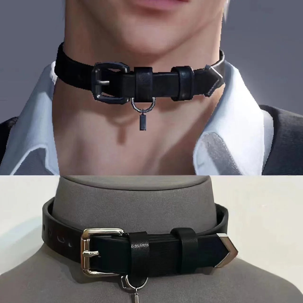 Sylus Cosplay Choker - Love and Deepspace Pendant PU Chain Necklace for Men and Women, Halloween Party Accessory