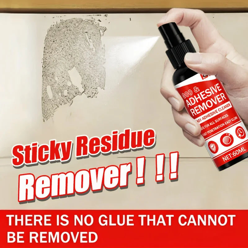 KJM Glue Remover Spray - Fast Adhesive Residue Cleaner for Wall Hooks, Double-Sided Tape, Car Decals, and Stickers