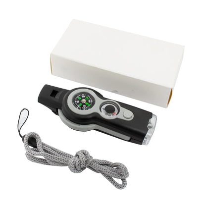 7-in-1 Outdoor Survival Whistle – Emergency Camping & Hiking Rescue Tool