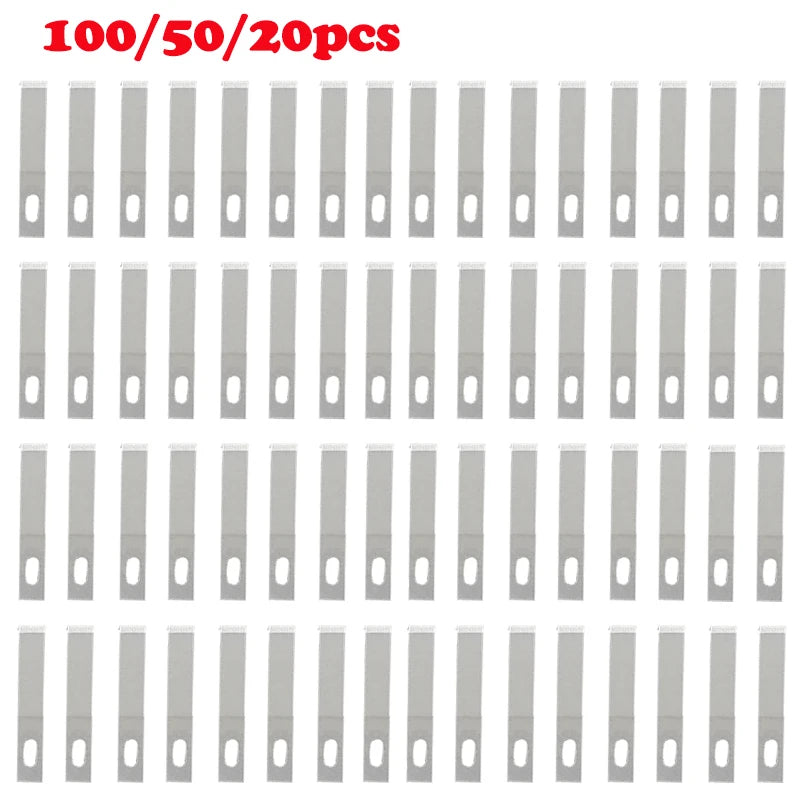 100/20pcs #4 Metal Scalpel Blades – DIY Engraving, Wood Carving & Sculpture Knife Replacement Cutting Tools