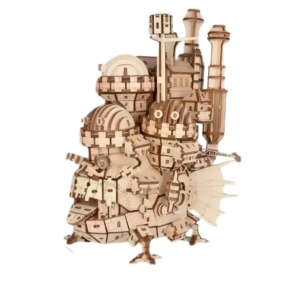 Creative 3D Wooden Castle Puzzle Model Kit – DIY Assembly Wood Craft Toy Home Decor Gift for Kids & Adults Challenging Brain Teaser