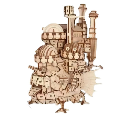 Creative 3D Wooden Castle Puzzle Model Kit – DIY Assembly Wood Craft Toy Home Decor Gift for Kids & Adults Challenging Brain Teaser