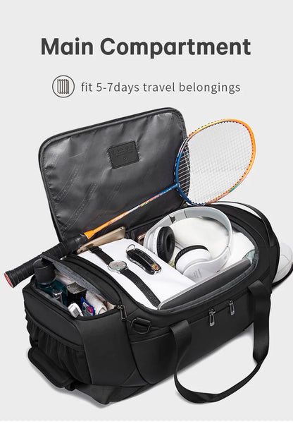 BANGE Waterproof Sports Gym Bag for Men - Fitness Training & Outdoor Dry Wet Separation Travel Bag