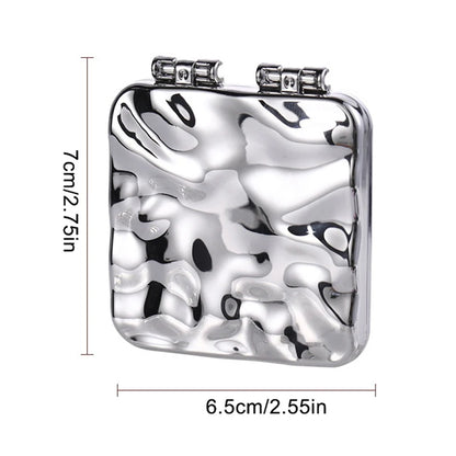 Foldable Mini Square Makeup Mirror - Double-Sided Compact Pocket Vanity Mirror
