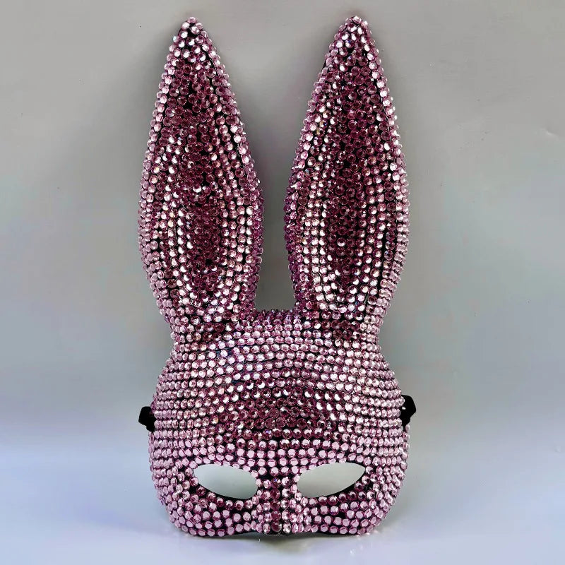 Halloween Sequin Rabbit Mask Costume – Masquerade Animal Cosplay Prop for Party, Performance, Comic Con & Drama Stage Wear
