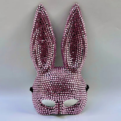 Halloween Sequin Rabbit Mask Costume – Masquerade Animal Cosplay Prop for Party, Performance, Comic Con & Drama Stage Wear