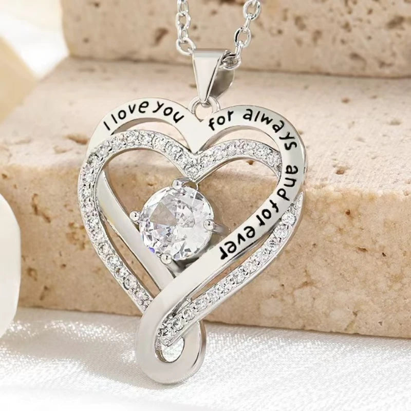 Heart Pendant Necklace - Elegant Hollow Design Jewelry Gift for Mother’s Day, Best Friends & Special Occasions
