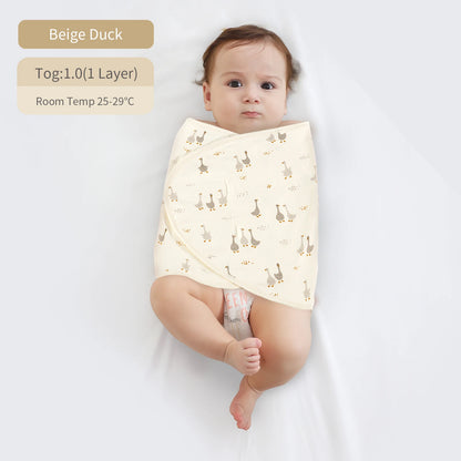Bilayer Baby Swaddle Wrap Blanket - Soft Thin Cotton Newborn Anti-Startle Sleep & Changing Cover